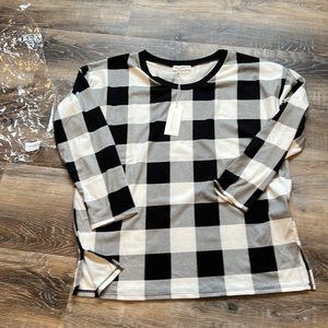 NWT Checked Long Sleeve T